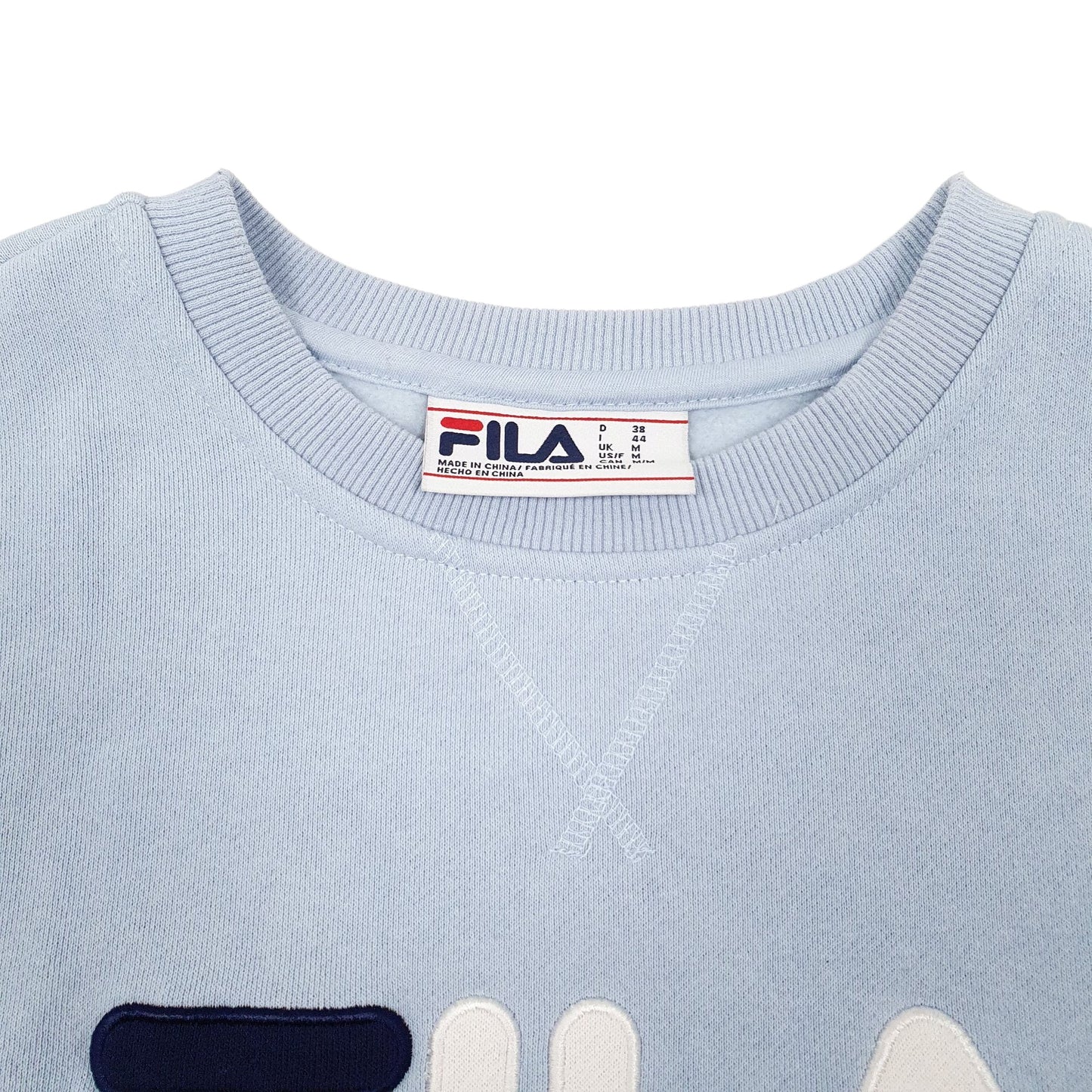 Womens Blue Fila Spellout Crewneck Jumper