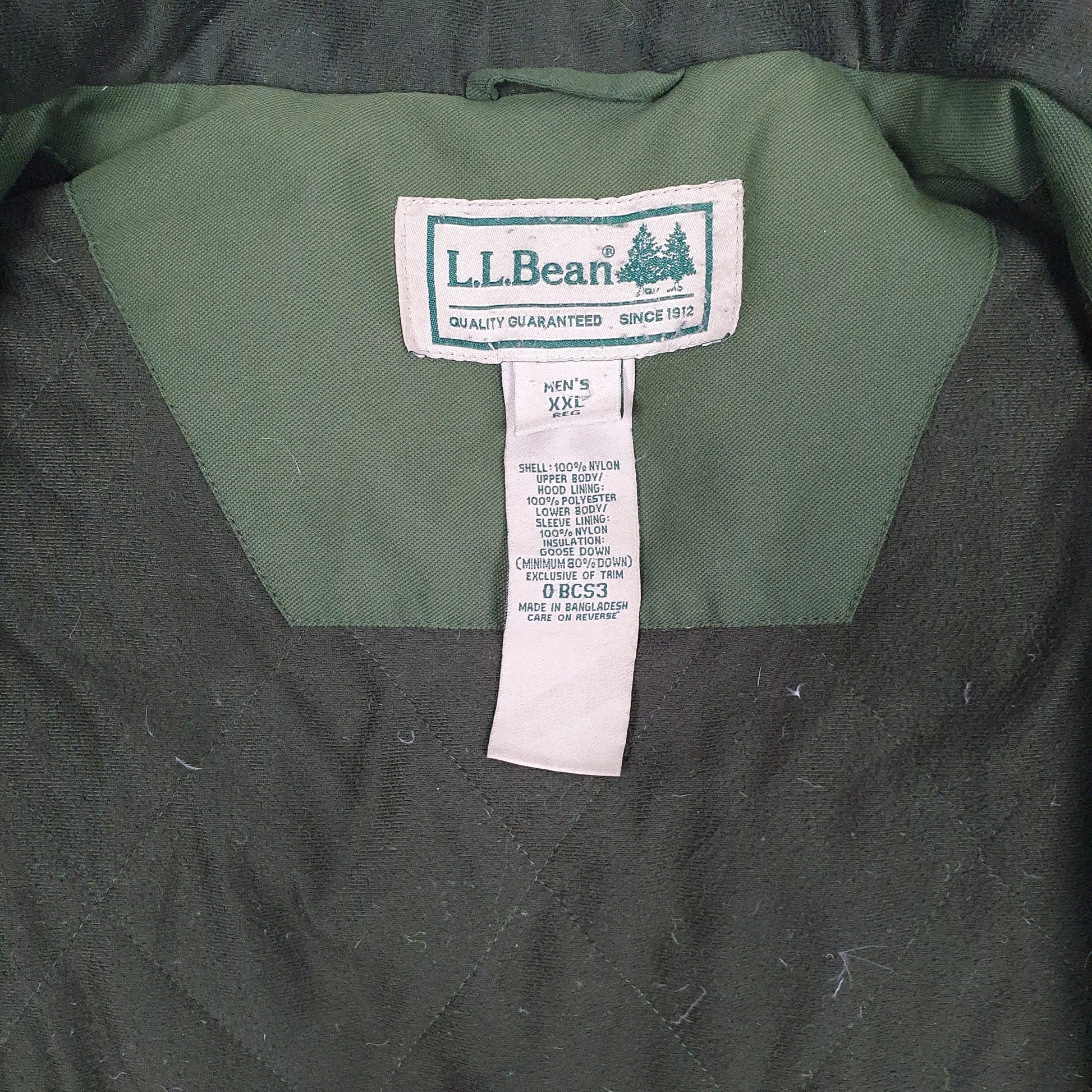 Mens Green L.L.Bean  Full Zip Coat