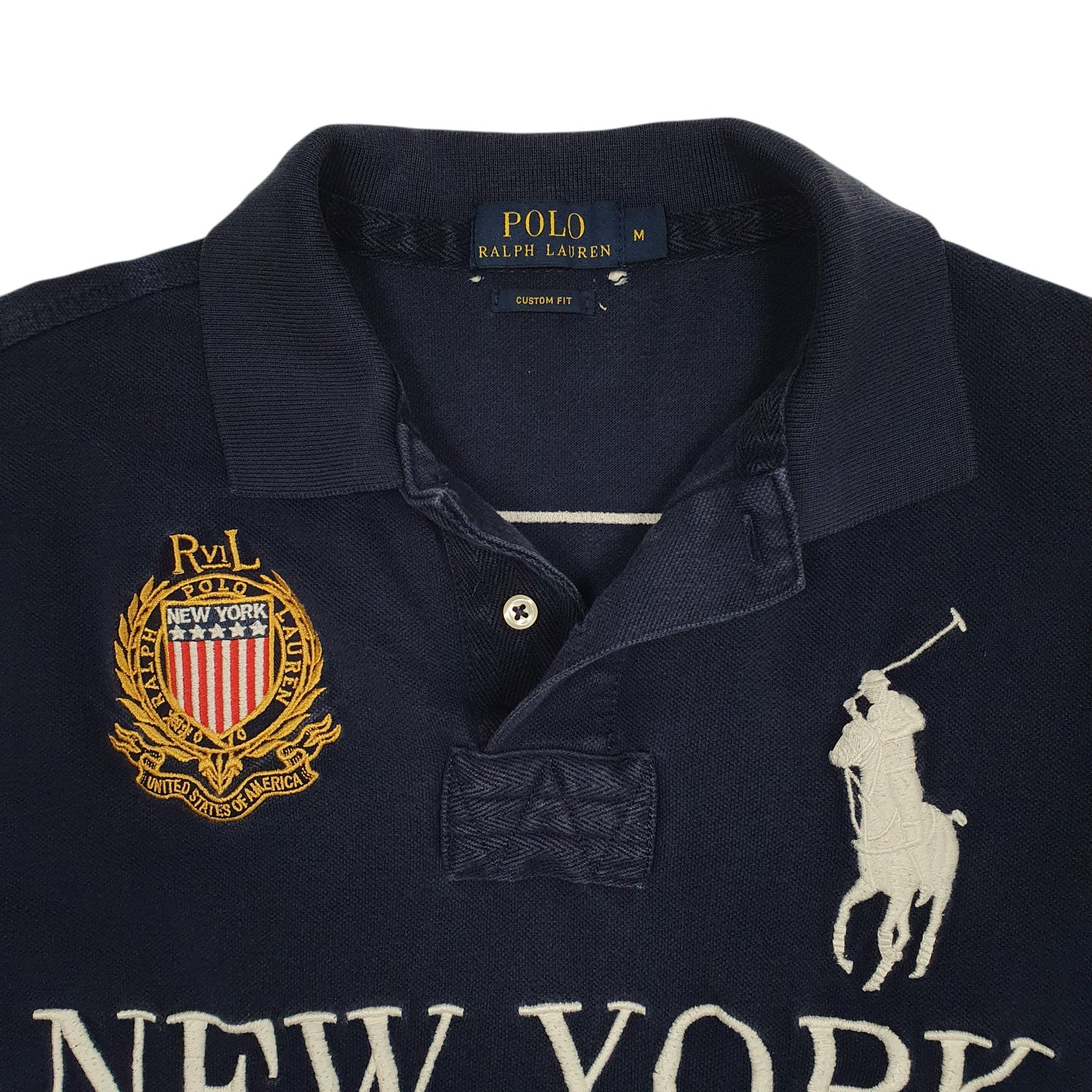 Mens Navy Polo Ralph Lauren New York  Polo Shirt