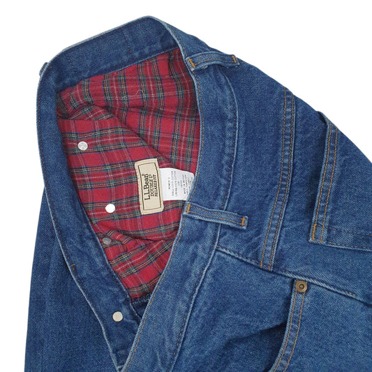 Womens Blue L.L.Bean Blanket Lined Vintage 90s  Jeans