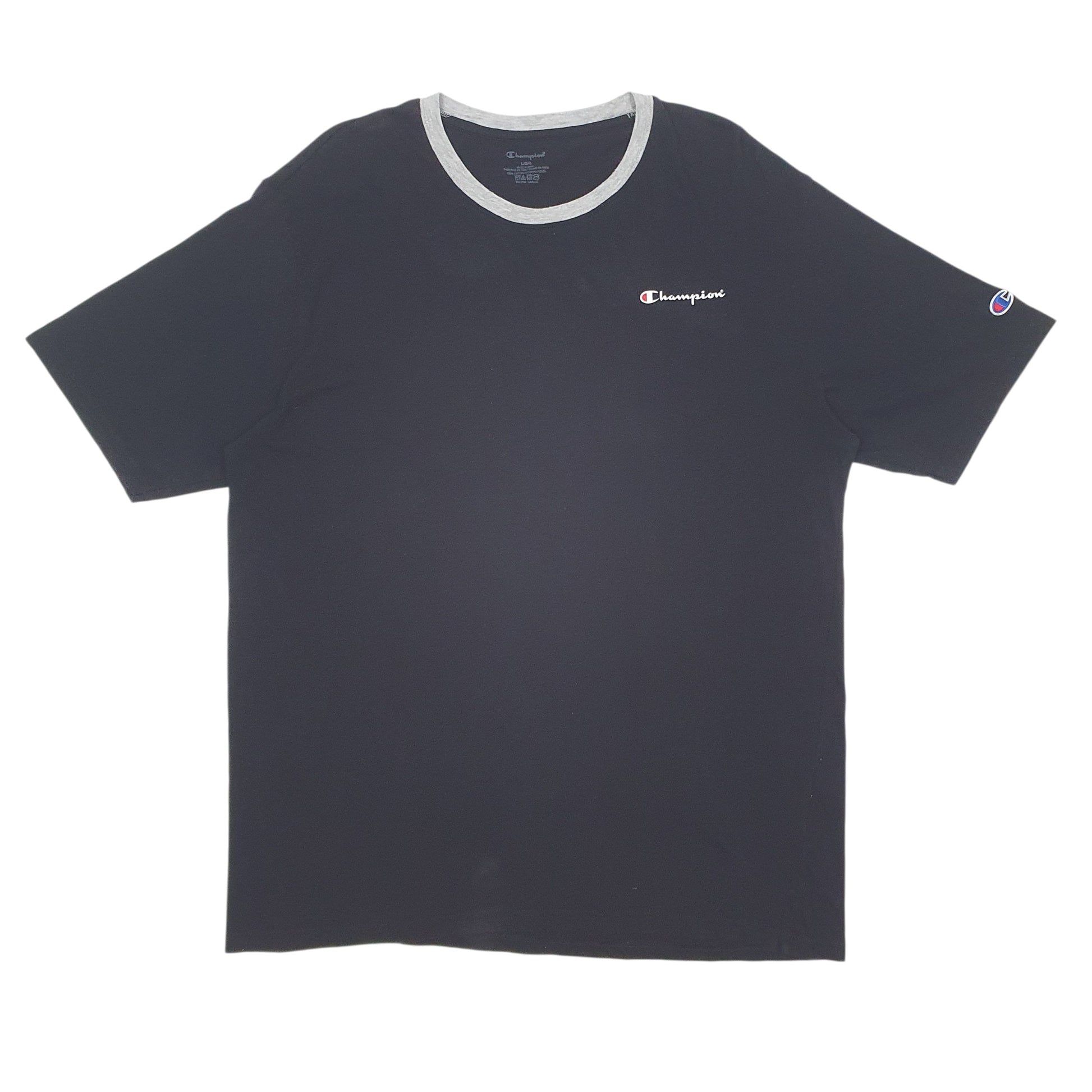 Mens Black Champion  Short Sleeve T Shirt