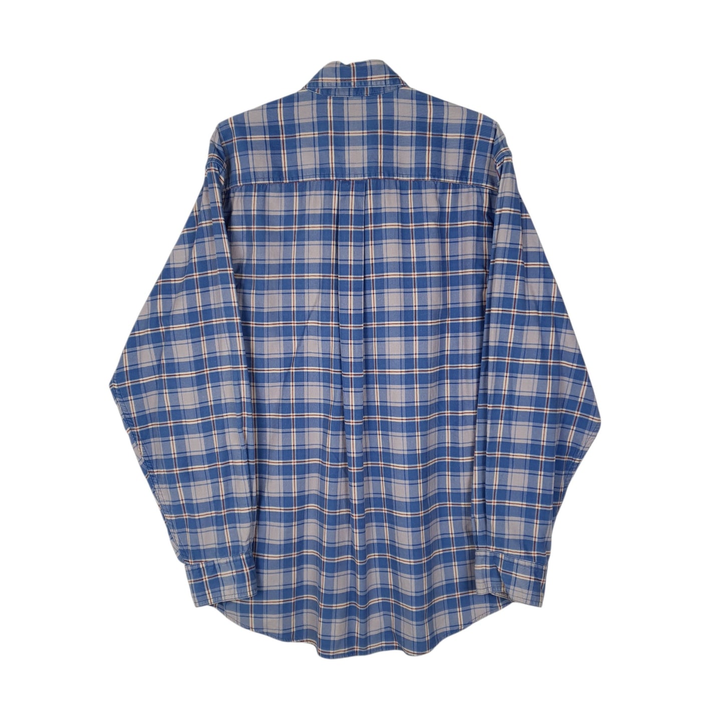 Mens Blue L.L.Bean Corduroy Flannel Plaid  Shirt