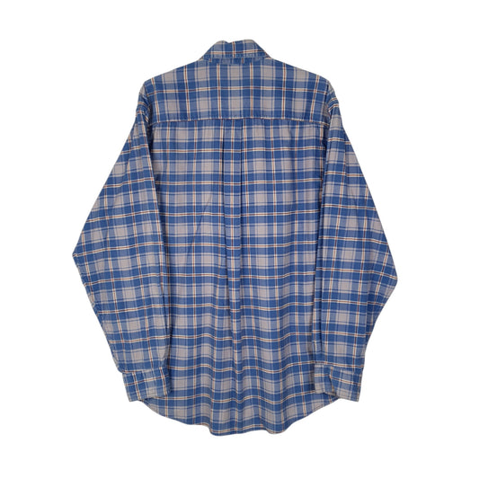 Mens Blue L.L.Bean Corduroy Flannel Plaid  Shirt
