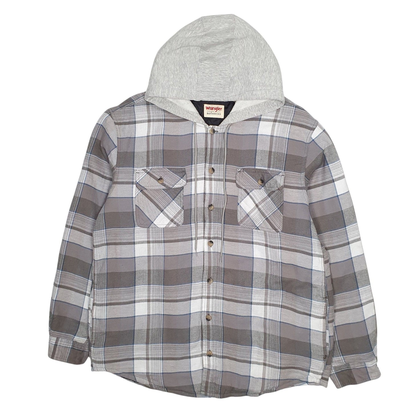 Mens Grey Wrangler Plaid Overshirt  Coat