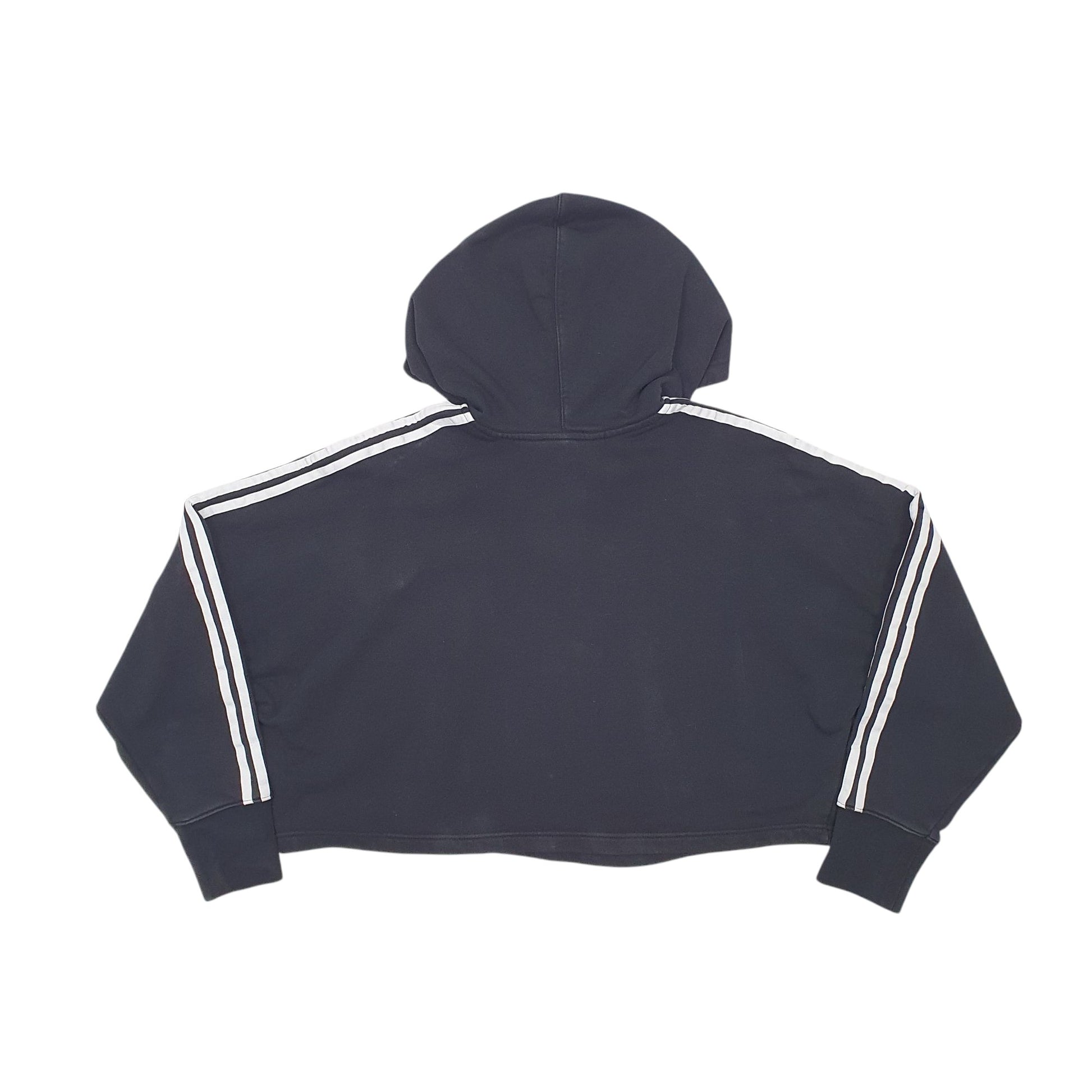 Womens Black Adidas Croptop Hoodie Jumper