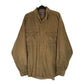 Mens Khaki Lands End Vintage 00s Thick Corduroy Long Sleeve Shirt