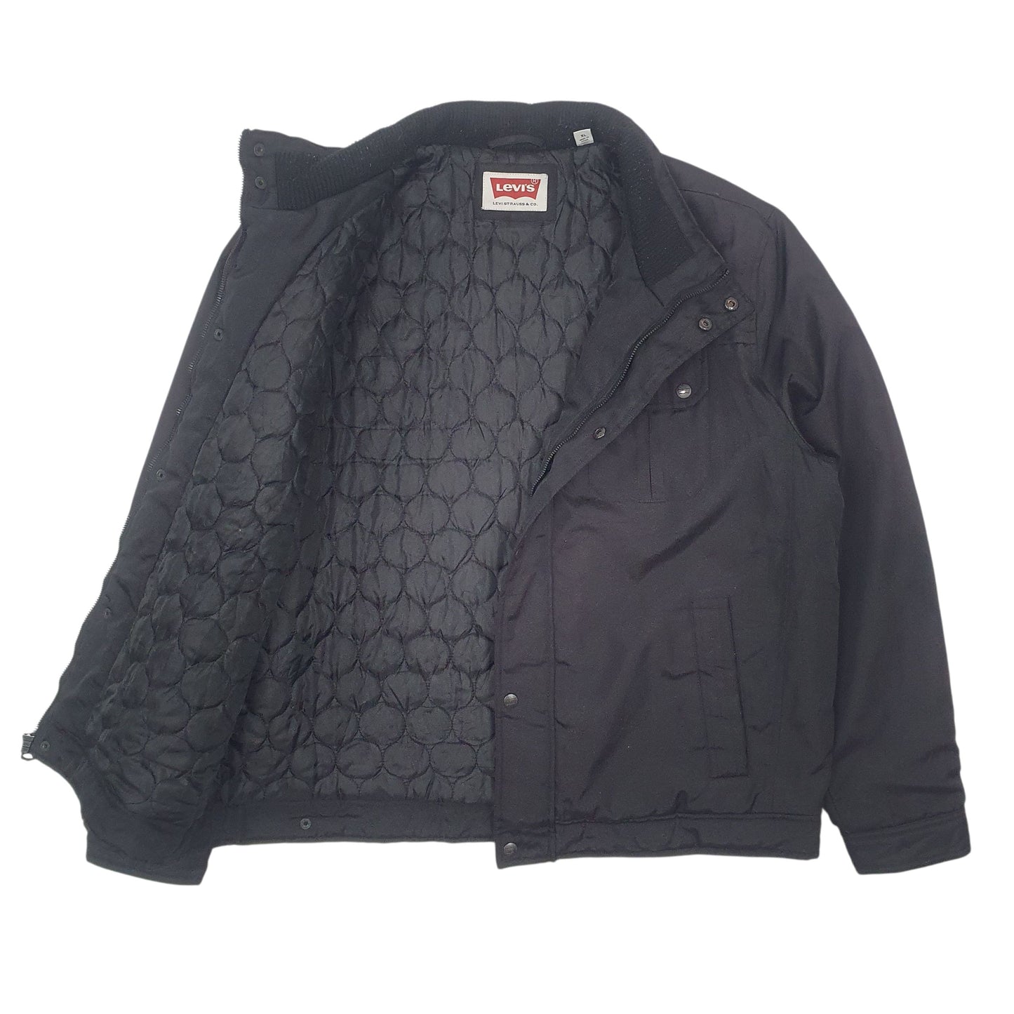 Mens Black Levis   Coat