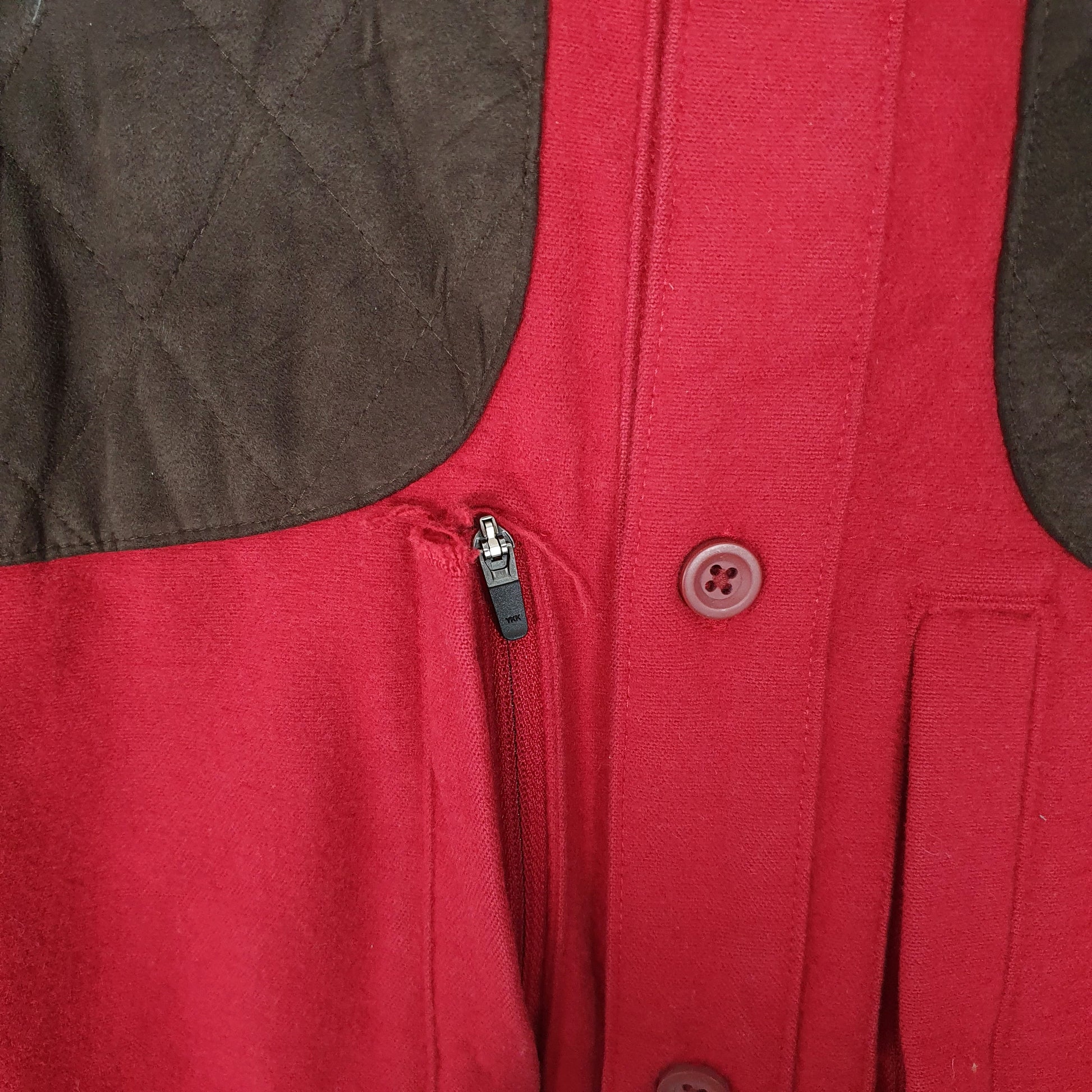 Mens Red L.L.Bean Thick Chamois Hunting Flannel  Shirt