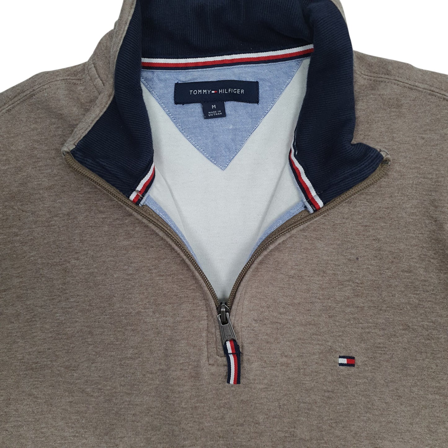 Mens Grey Tommy Hilfiger  Quarter Zip Jumper