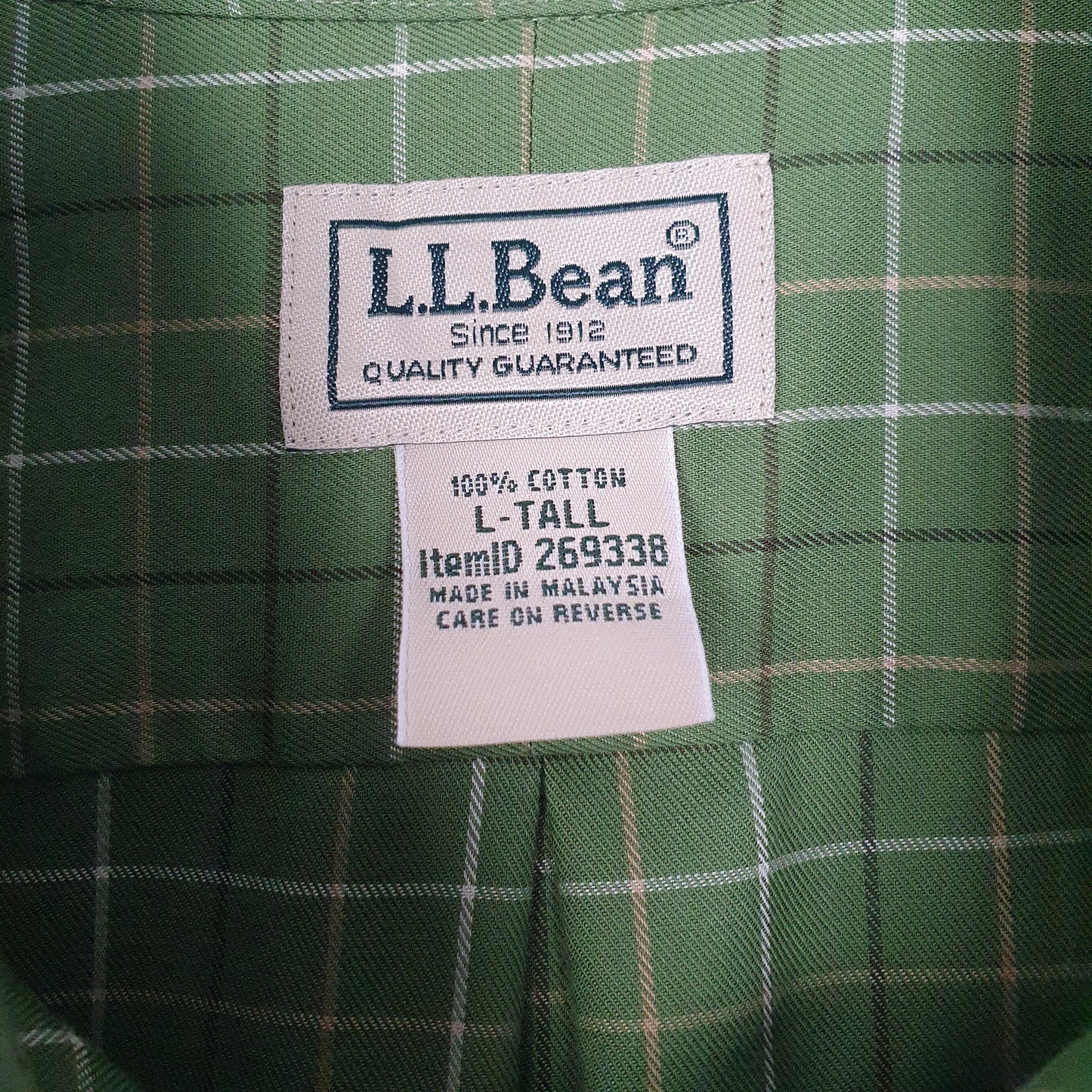 Mens Green L.L.Bean   Shirt