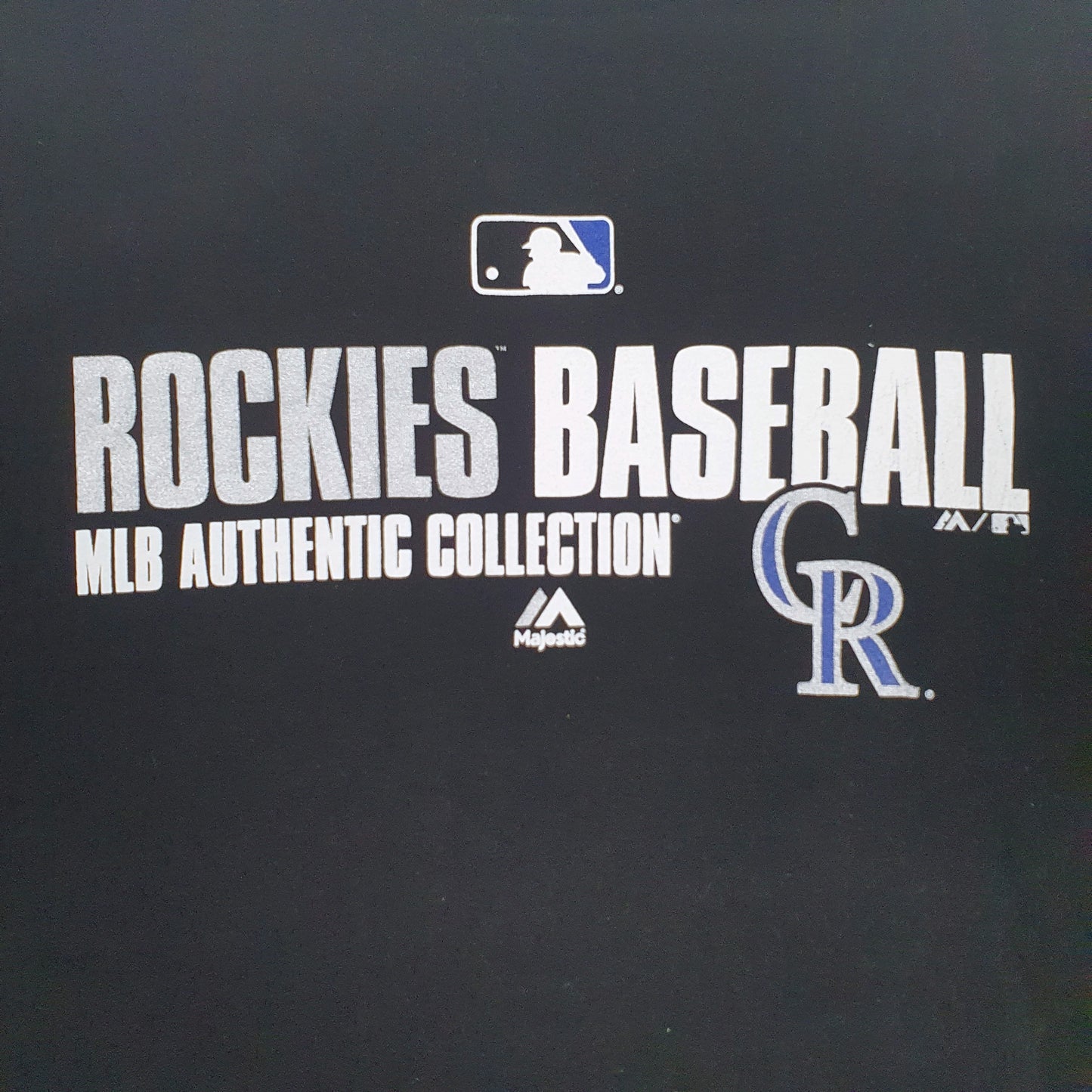 Mens Black Majestic Colorado Rockies  T Shirt