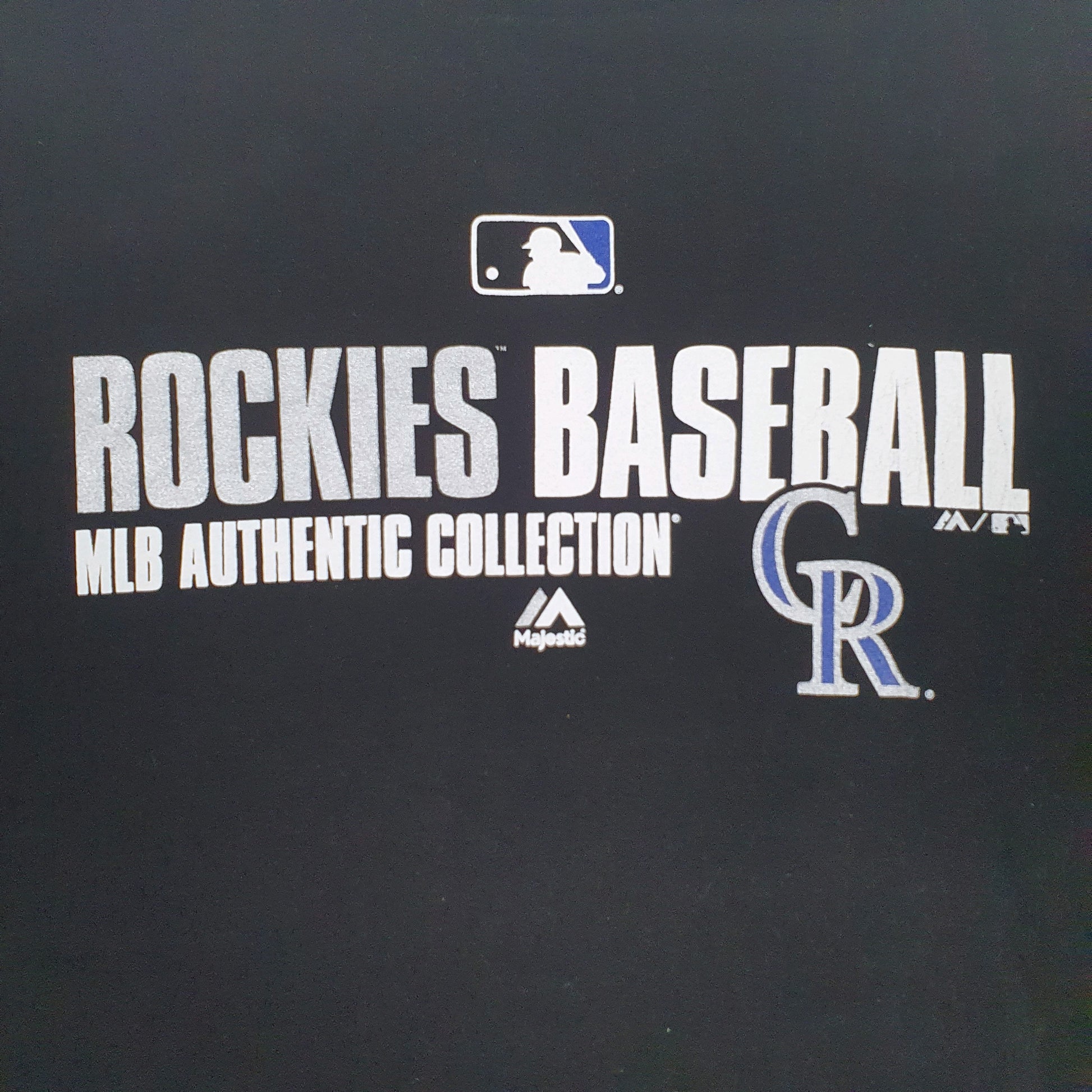 Mens Black Majestic Colorado Rockies  T Shirt