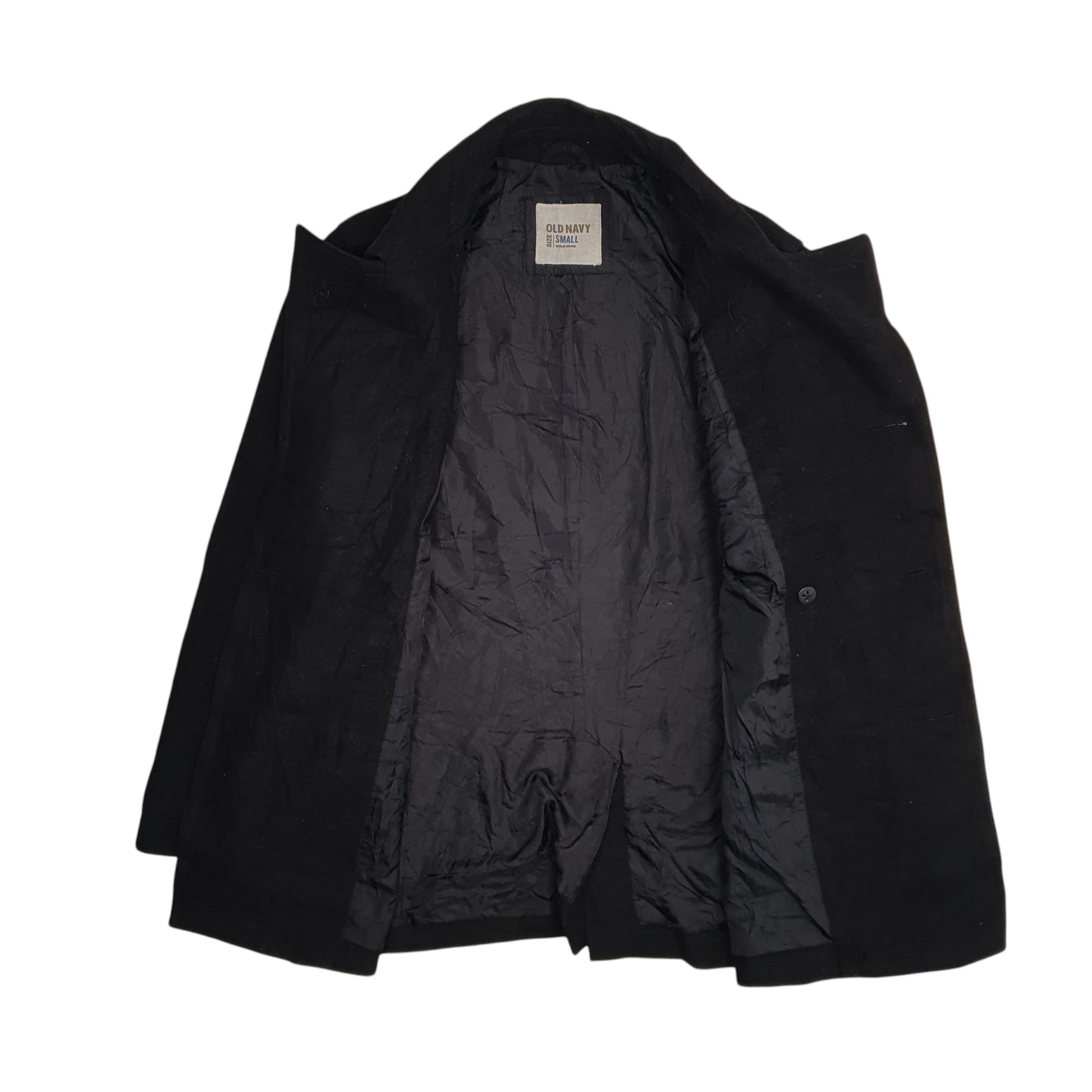 Mens Black Old Navy Double Breasted Duffle  Coat