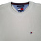 Mens Cream Tommy Hilfiger Chunky Knit Crewneck Jumper