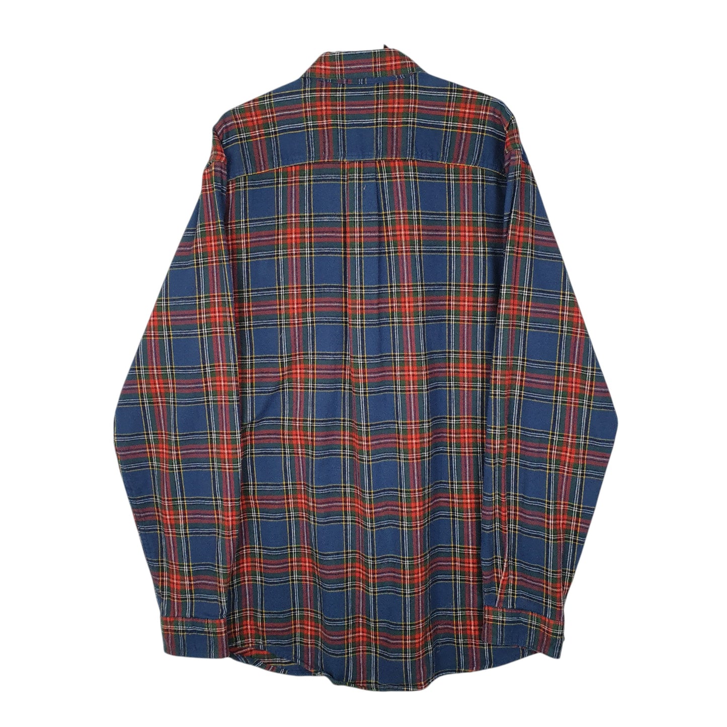 Mens Navy L.L.Bean Tall Thick Flannel Plaid  Shirt