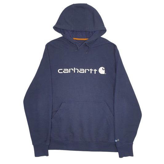 Mens Navy Carhartt Spellout Hoodie Jumper
