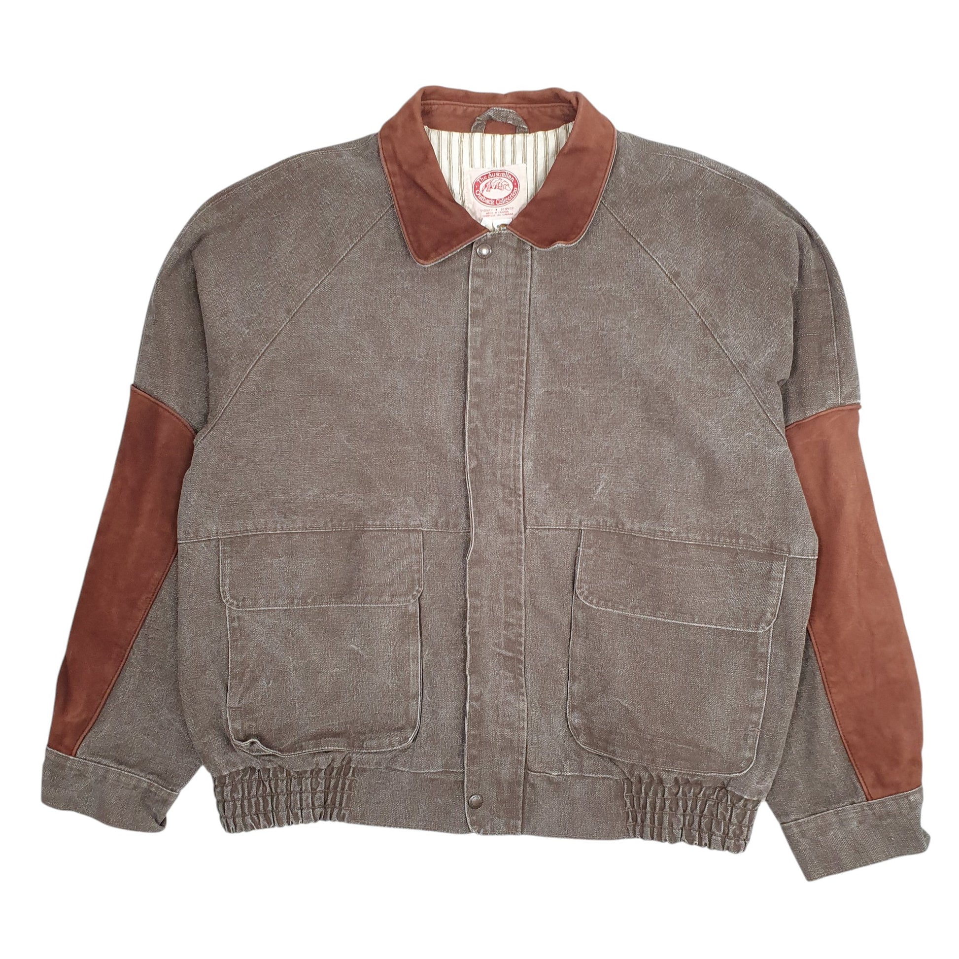 Mens Grey The Australian Outback Collection Made In Canada Bomber Field  Coat