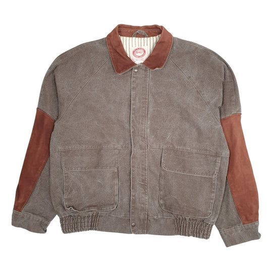 Mens Grey The Australian Outback Collection Made In Canada Bomber Field  Coat