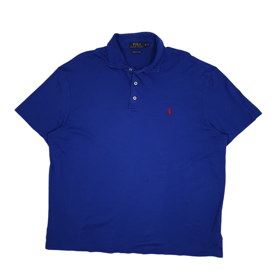 Mens Blue Polo Ralph Lauren Pima Soft Touch Short Sleeve Polo Shirt