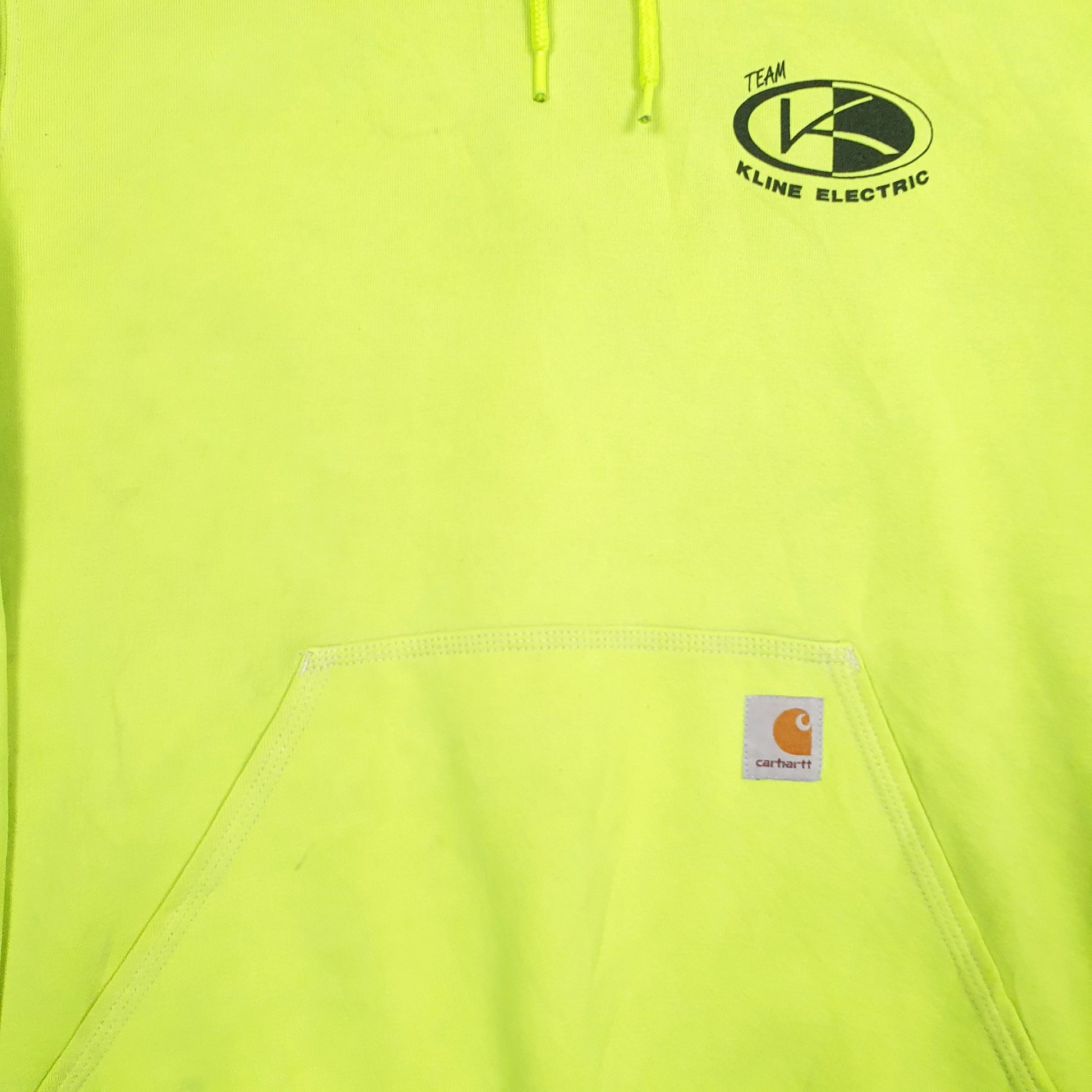 Mens Green Carhartt Hi-Vis Hoodie Jumper