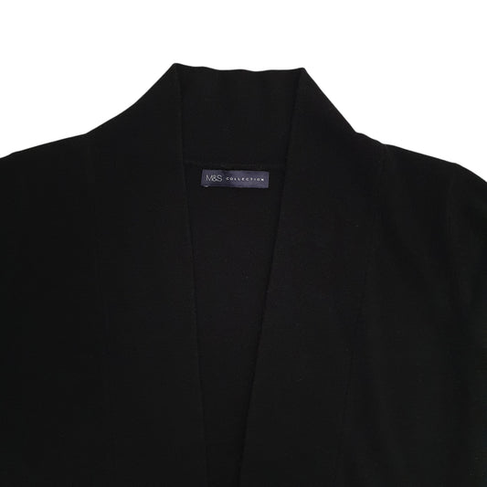 Womens Black M&S Throw Cardigan Jumper