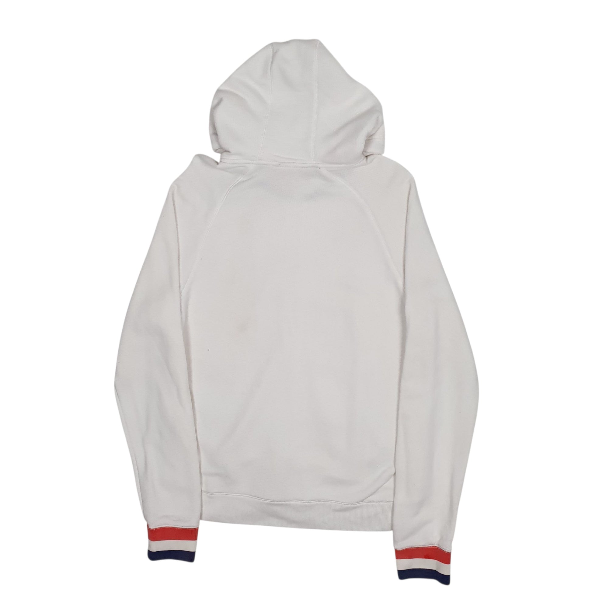 Mens White Nike PSG Paris St Germain Football Hoodie Full Zip Jumper