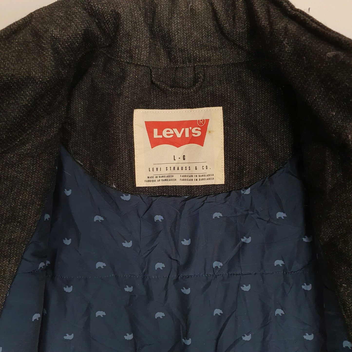 Mens Grey Levis Field  Coat