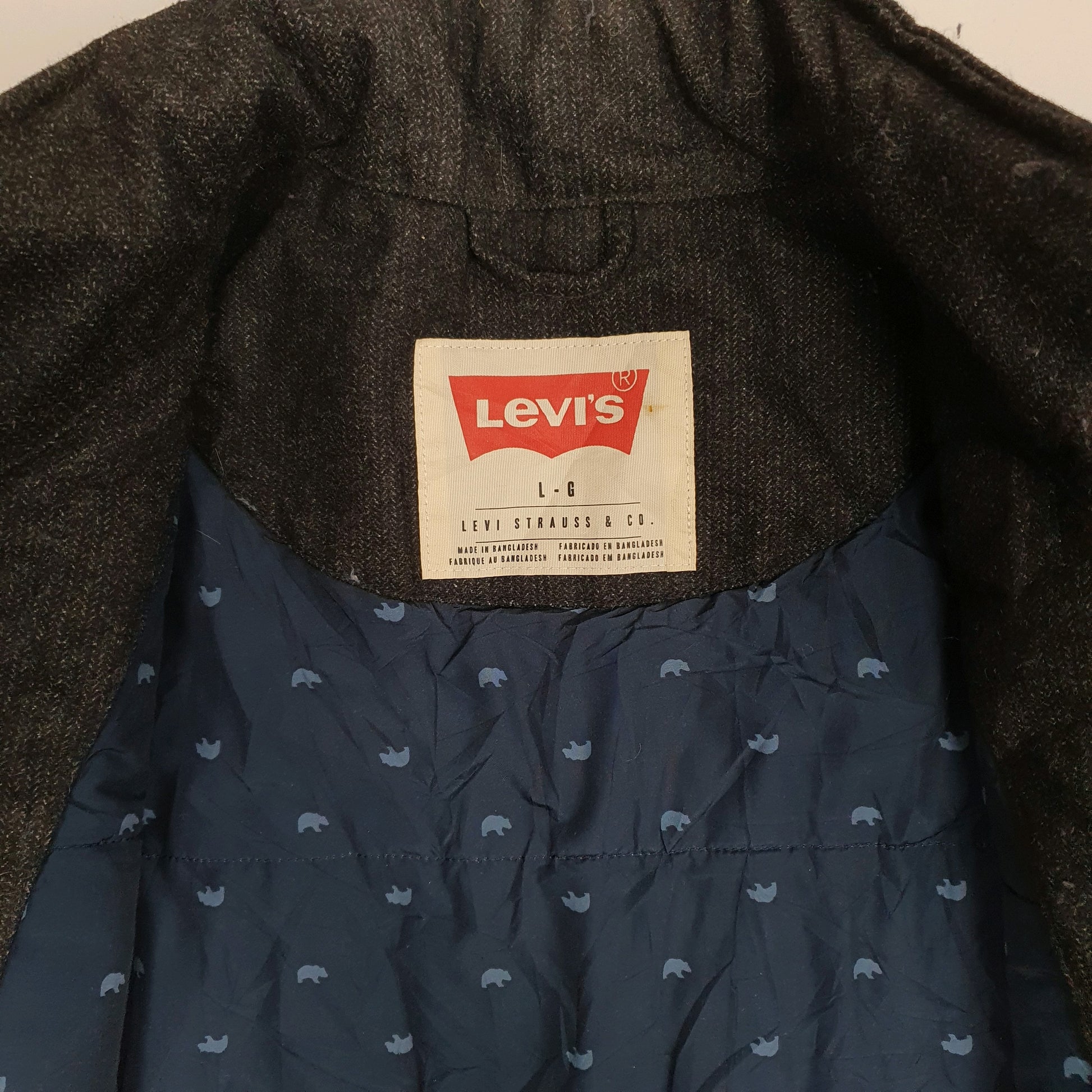 Mens Grey Levis Field  Coat