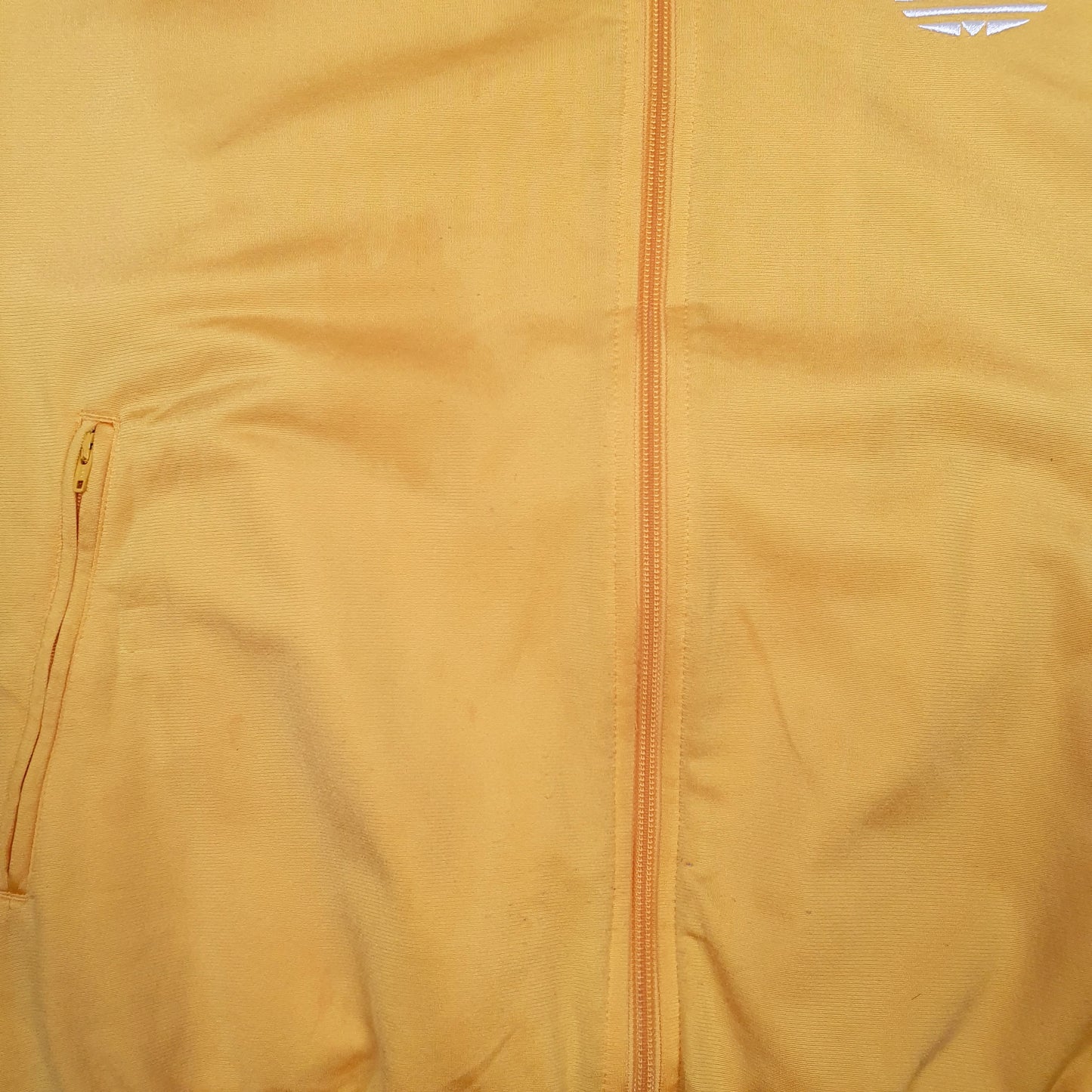 Mens Yellow Adidas Retro Windbreaker Full Zip Jumper