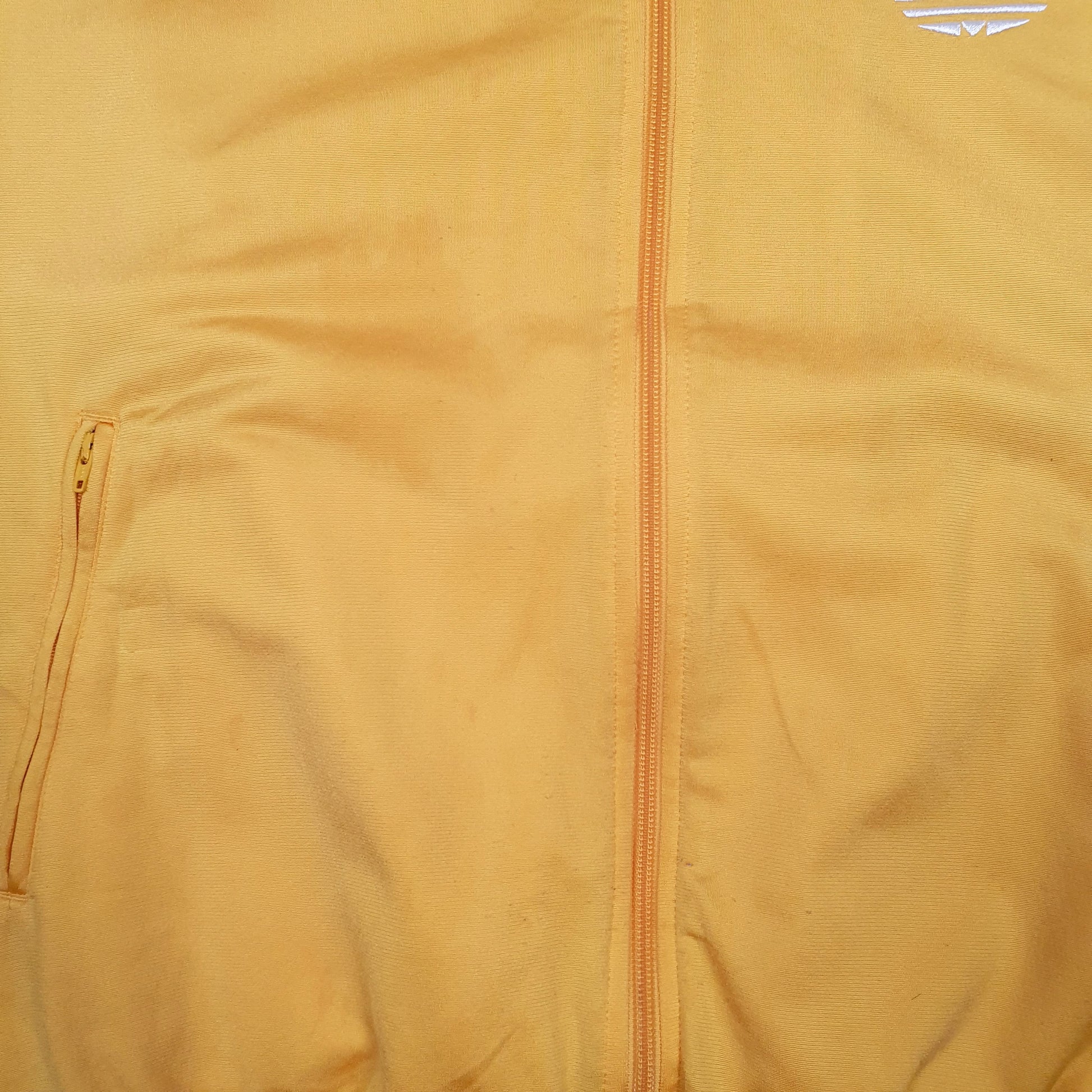 Mens Yellow Adidas Retro Windbreaker Full Zip Jumper