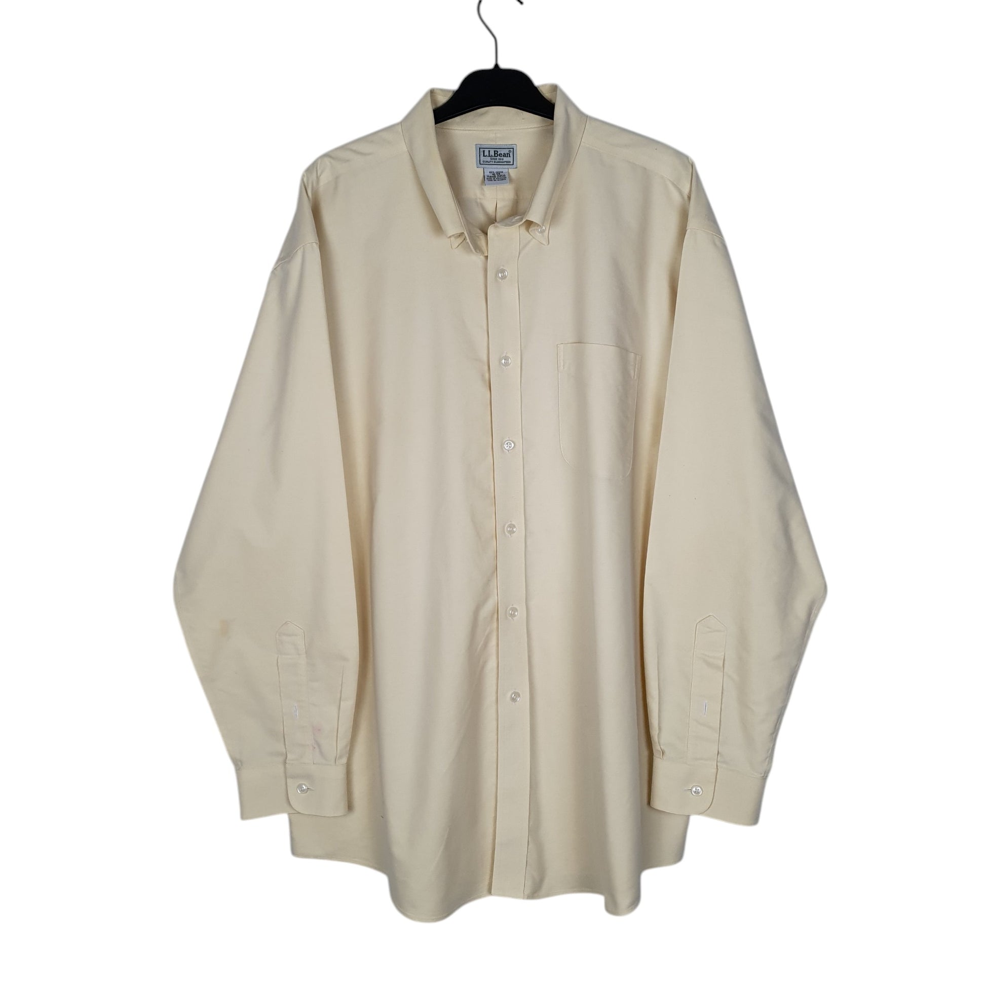 Mens Cream L.L.Bean  Long Sleeve Shirt
