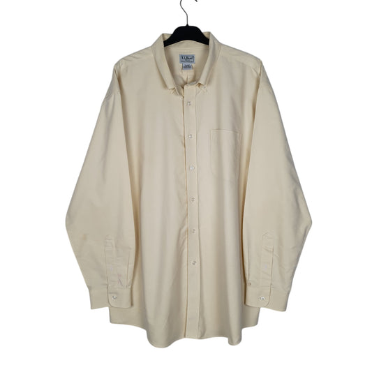 Mens Cream L.L.Bean  Long Sleeve Shirt
