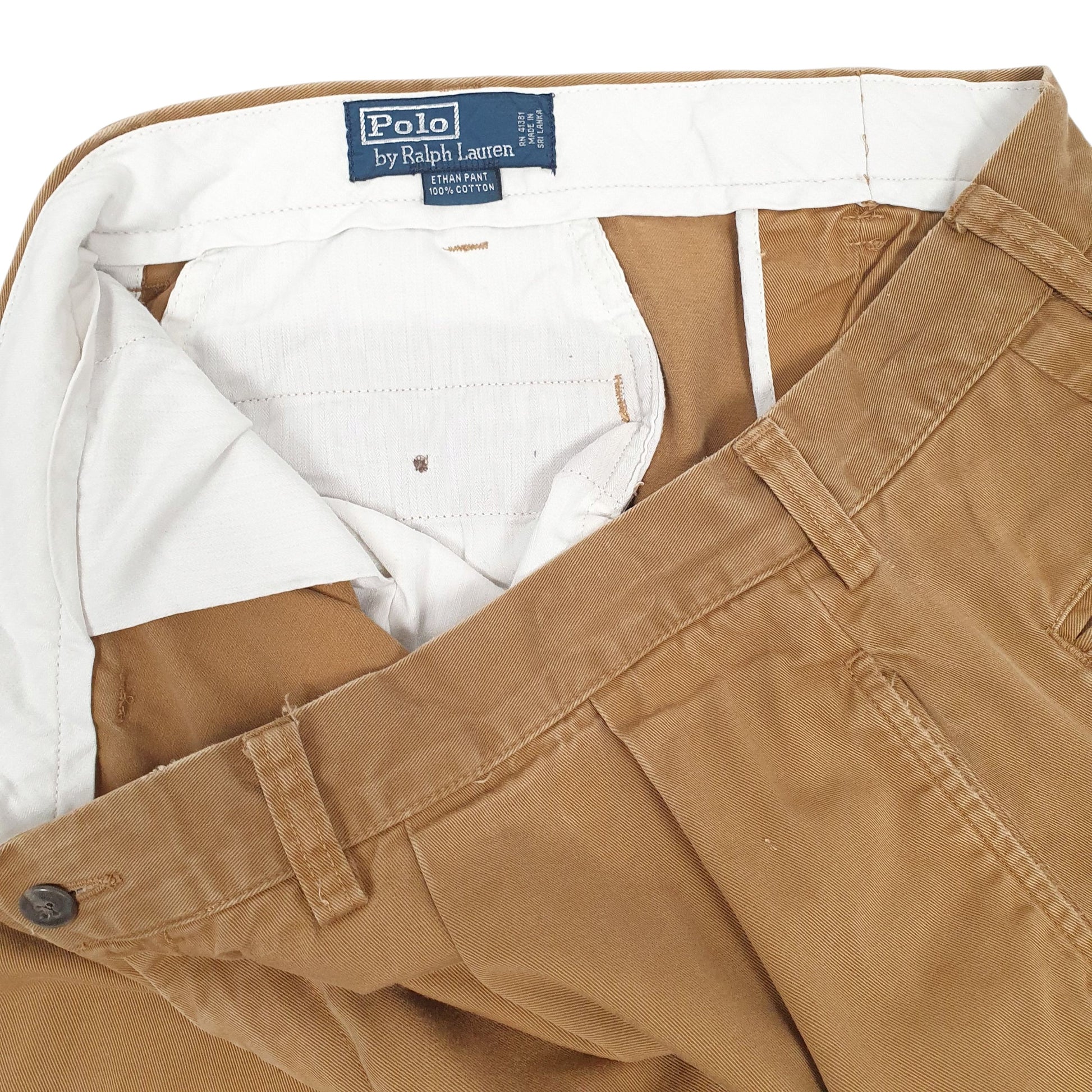 Mens Brown Polo Ralph Lauren Ethan Pant Pleated  Trousers