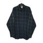 Mens Navy L.L.Bean Scotch Plaid Flannel Long Sleeve Shirt