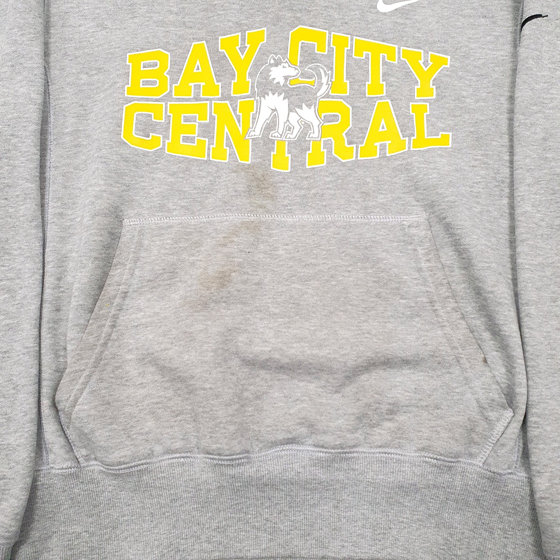 Mens Grey Nike Bay City Central Hoodie Jumper