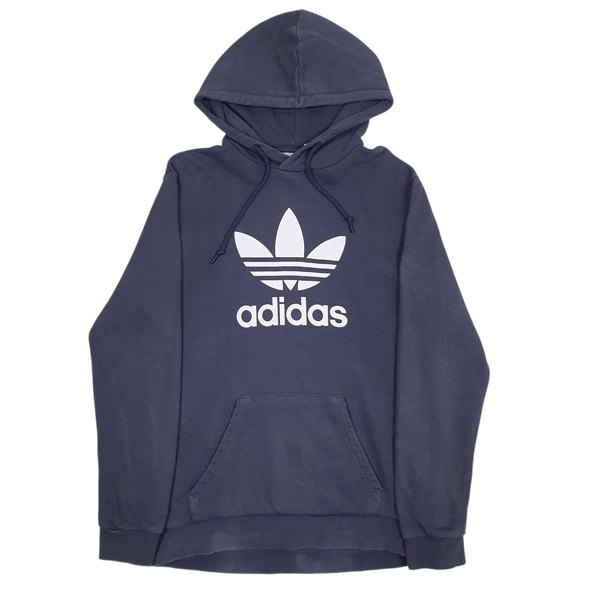 Mens Navy Adidas Spellout Hoodie Jumper
