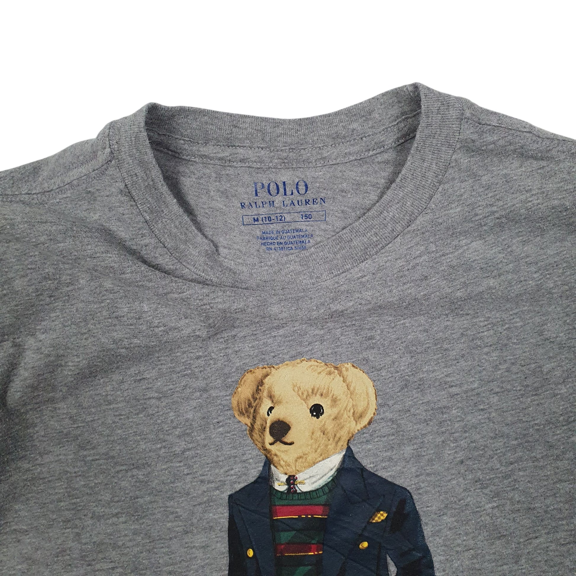 Womens Grey Polo Ralph Lauren Polo Bear Crewneck T Shirt