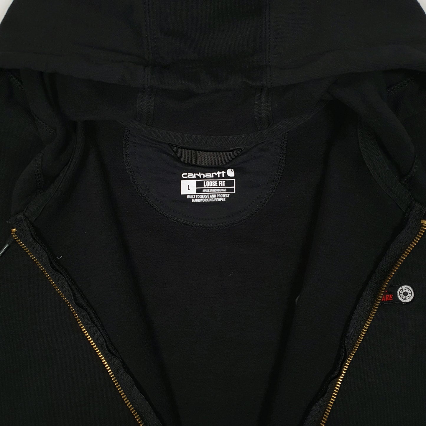 Mens Black Carhartt Hoodie Full Zip Jumper