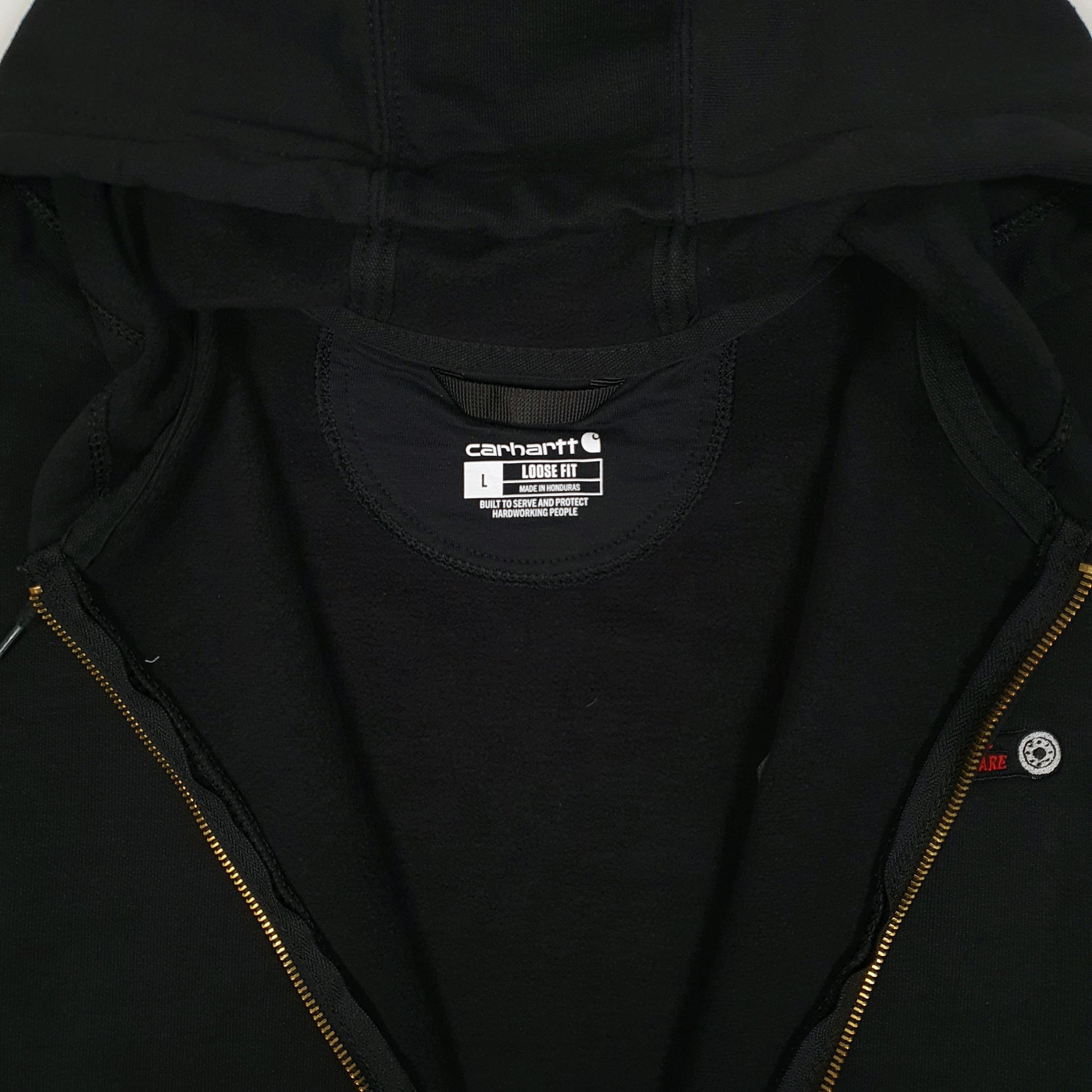 Mens Black Carhartt Hoodie Full Zip Jumper