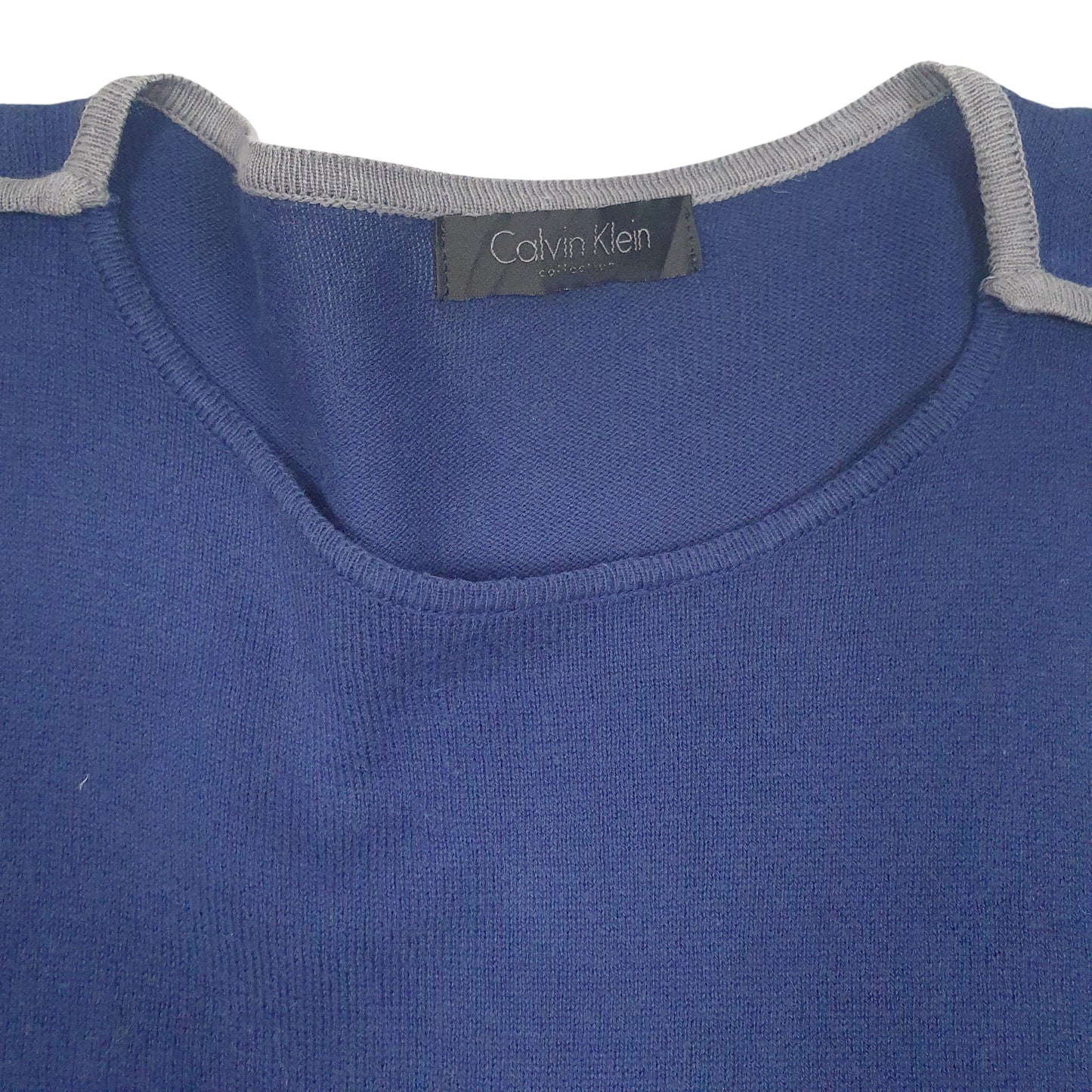 Mens Blue Calvin Klein Lightweight Crewneck Jumper