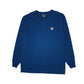Mens Blue Carhartt Henley Long Sleeve T Shirt
