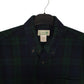 Mens Navy L.L.Bean Scotch Plaid Flannel  Shirt