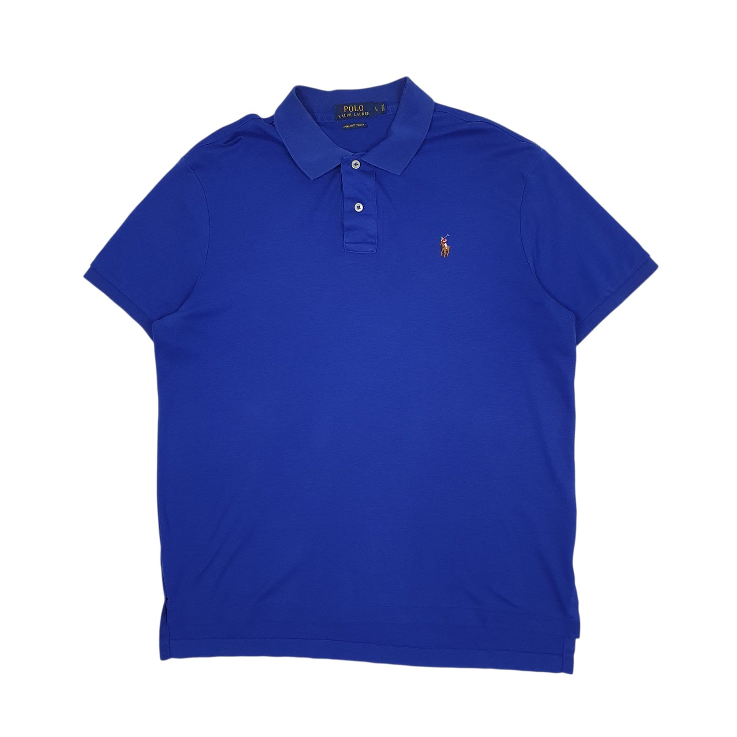 Mens Blue Polo Ralph Lauren Pima Soft Touch Short Sleeve Polo Shirt