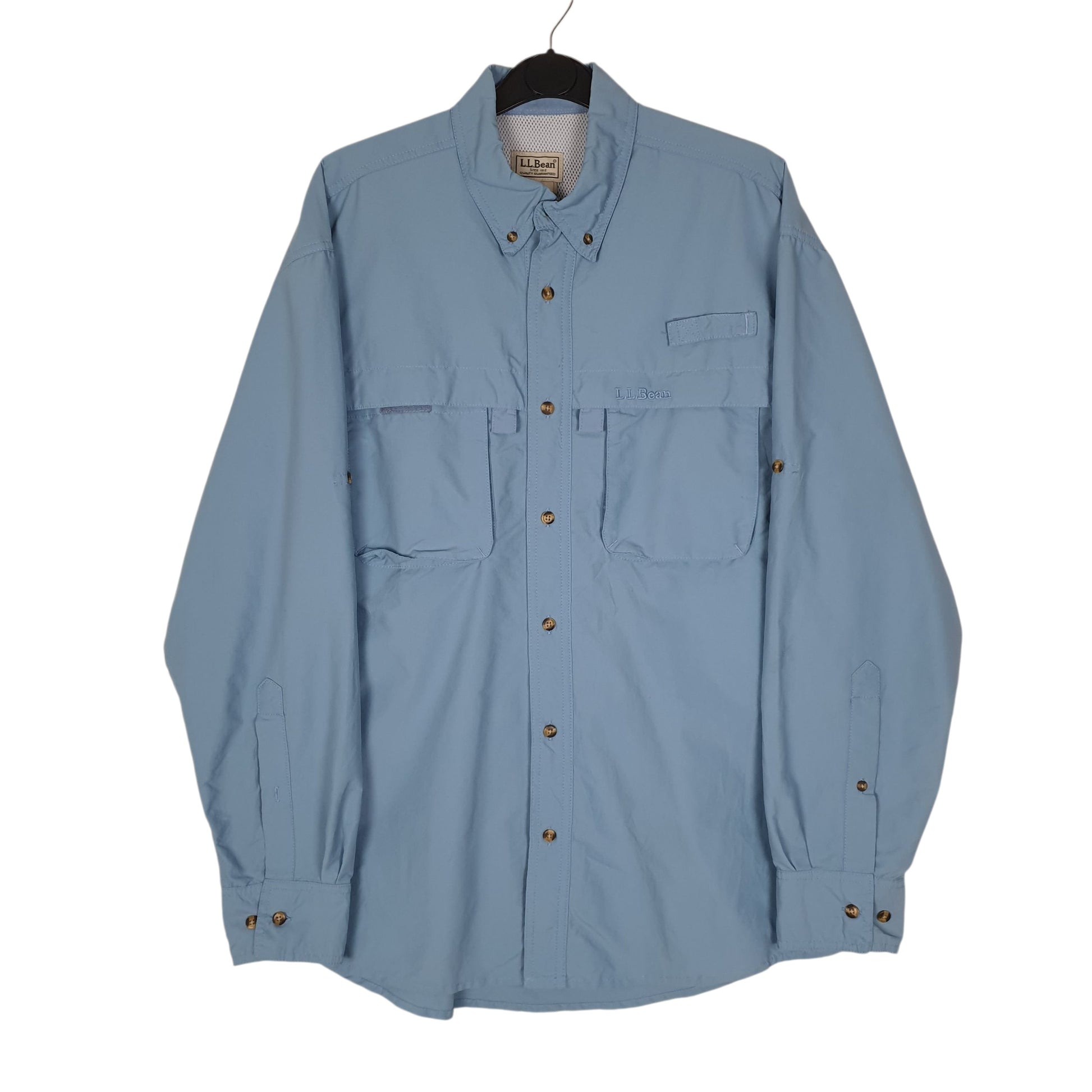 Mens Blue L.L.Bean Walking Hiking Long Sleeve Shirt