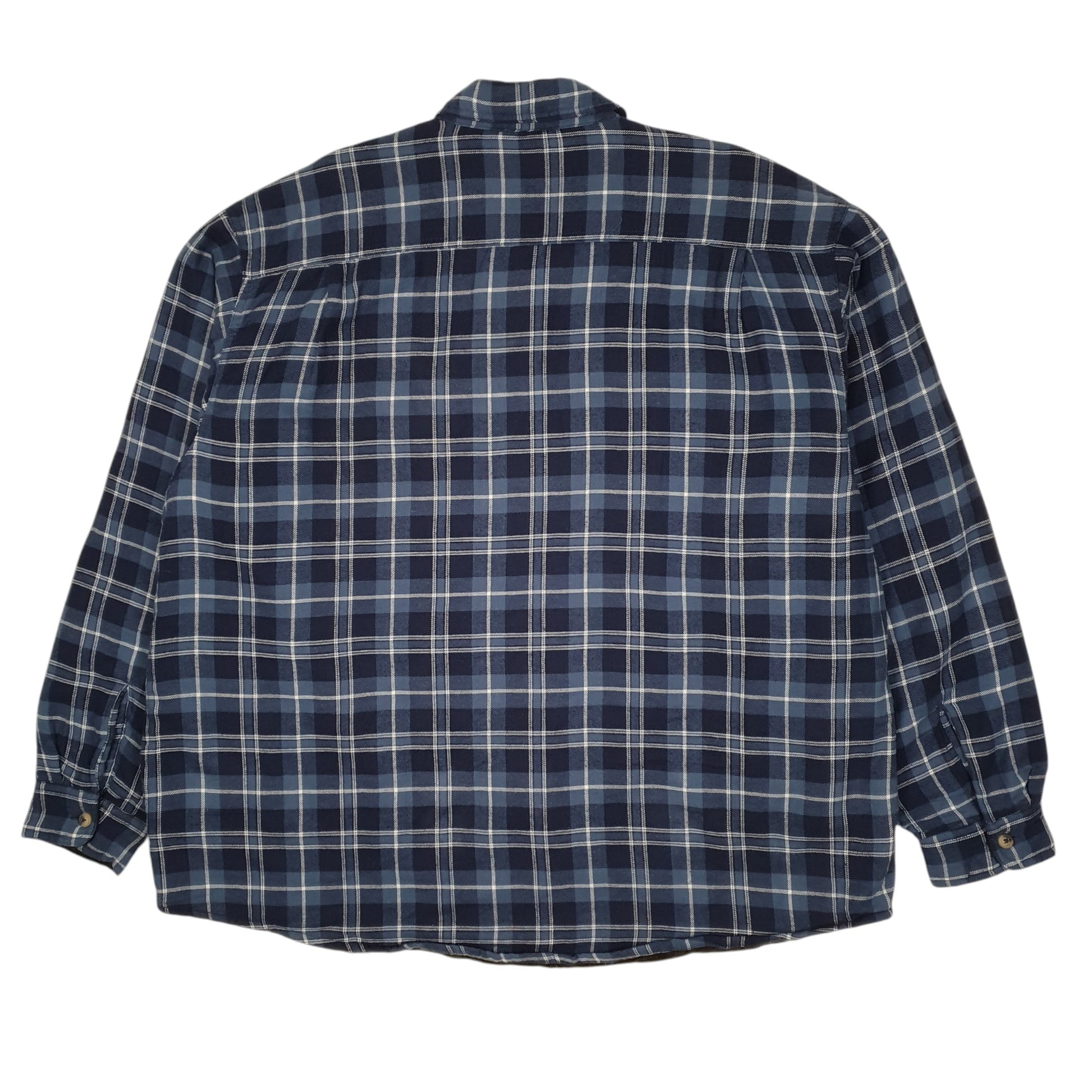 Mens Navy Wrangler Workwear Plaid Insulated  Coat