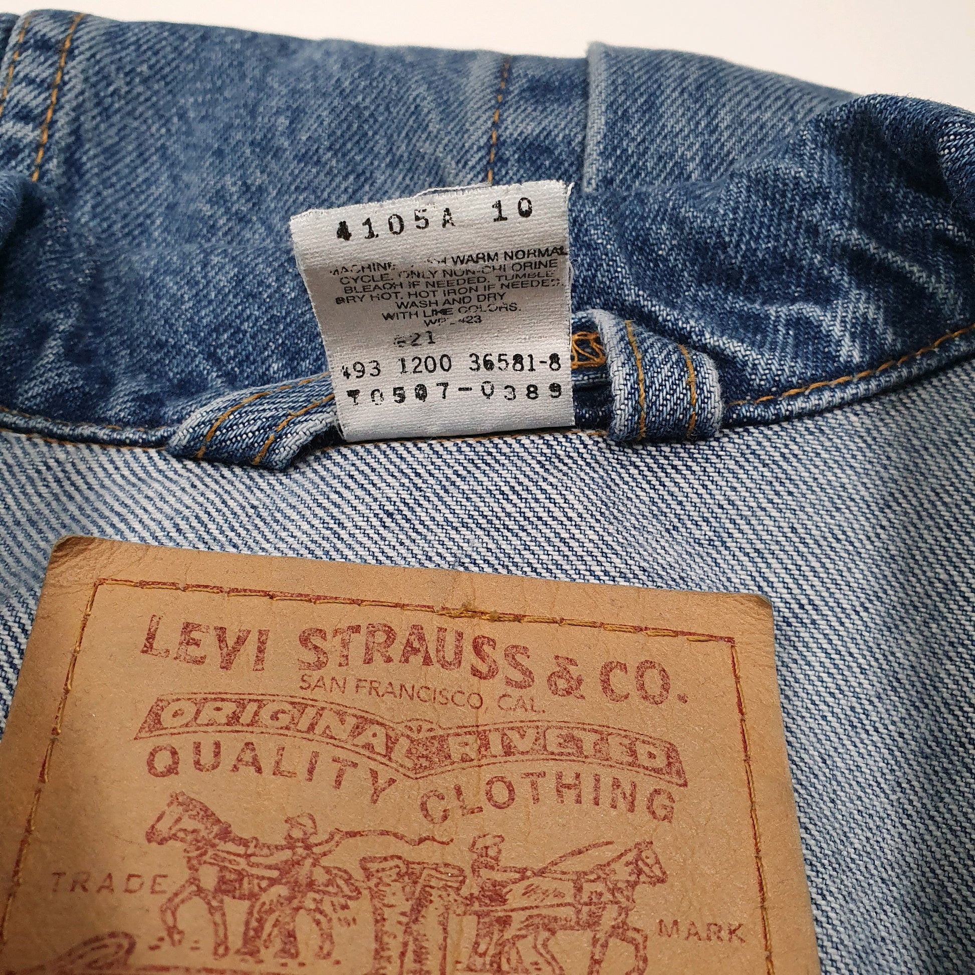 Mens Blue Levis Vintage 90s 00s Type 3 Trucker  Coat