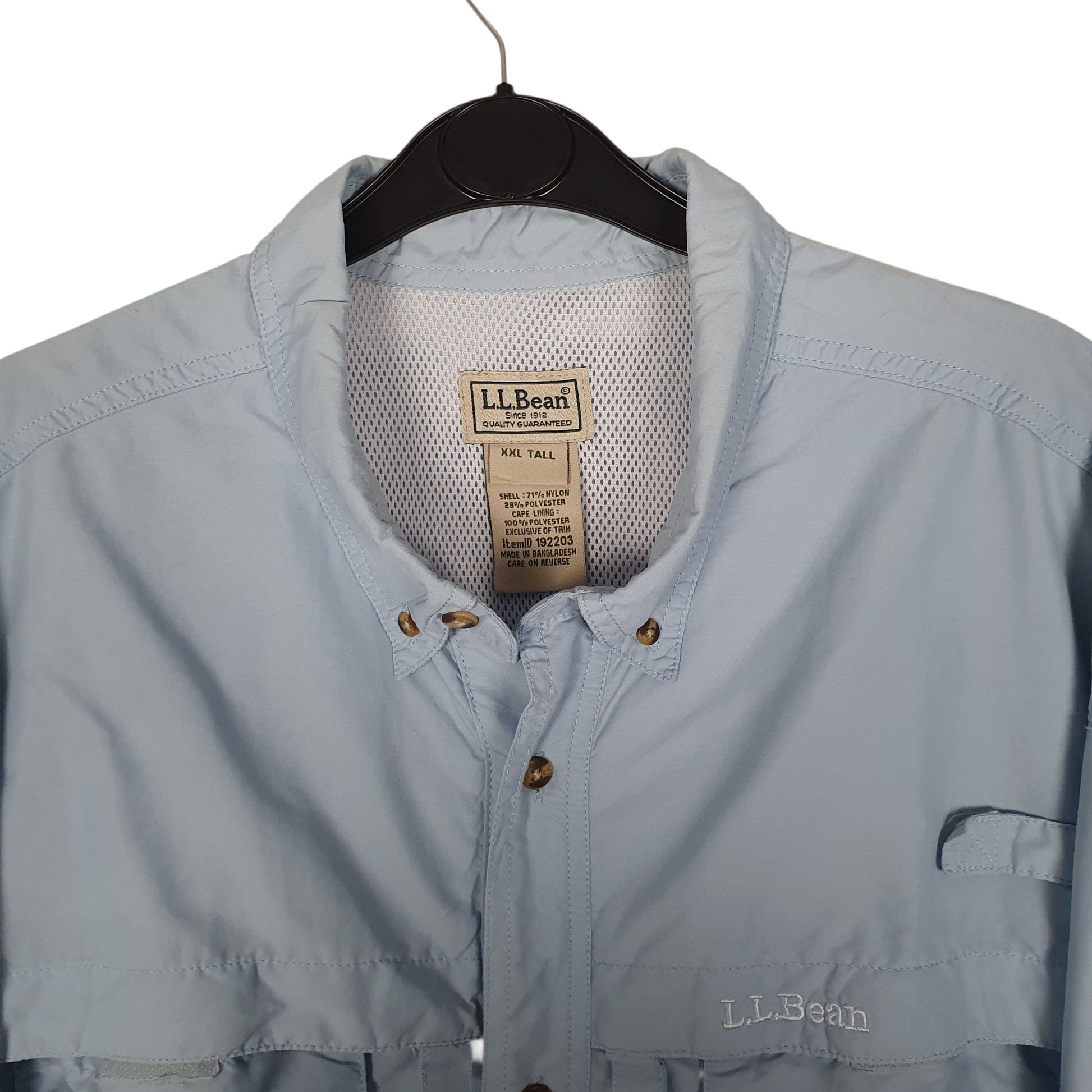Mens Blue L.L.Bean Walking Hiking  Shirt
