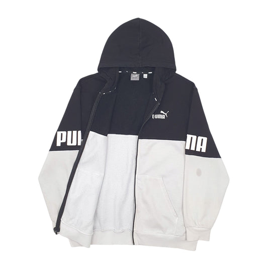 Mens White Puma  Full Zip Jumper