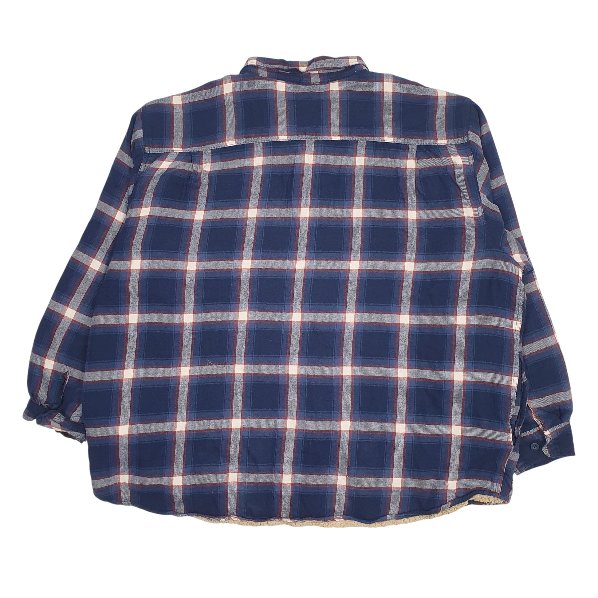 Mens Blue Wrangler Sherpa Lined Crewneck Coat