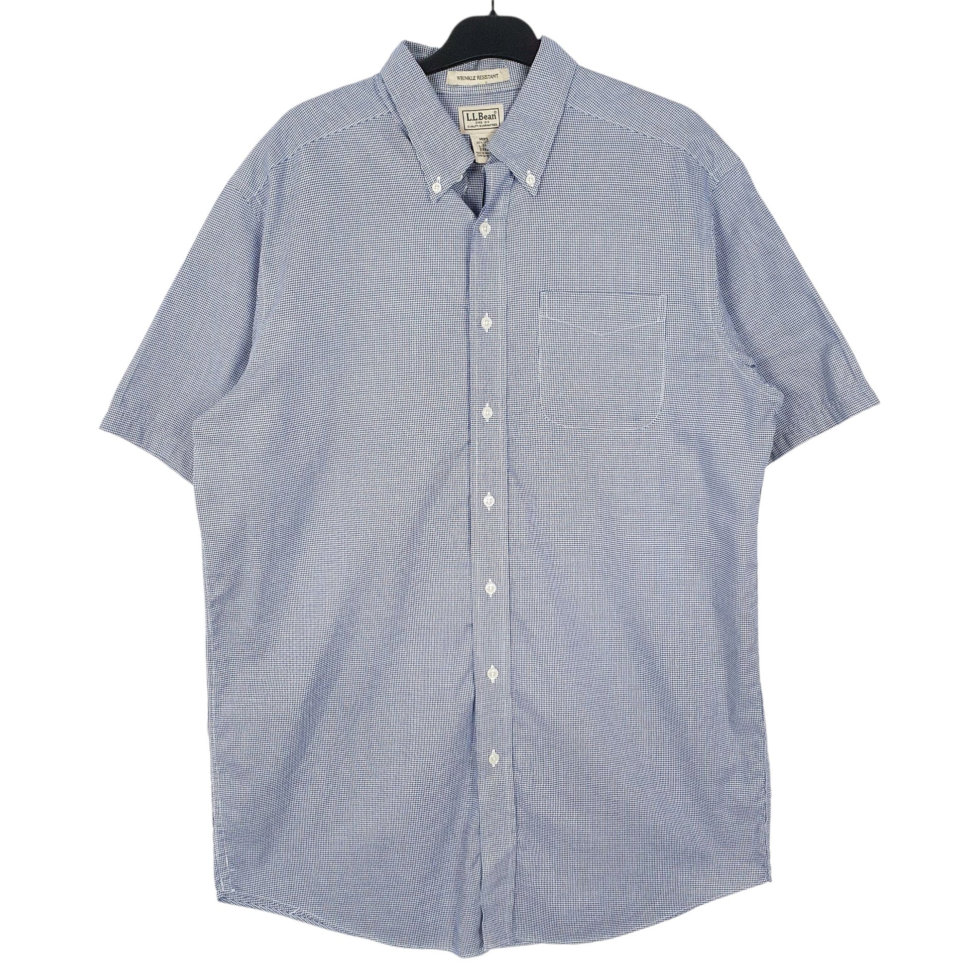 Mens Blue L.L.Bean  Short Sleeve Shirt